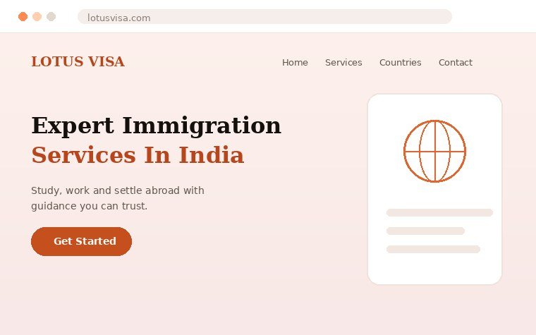 Homepage of Lotus Visa