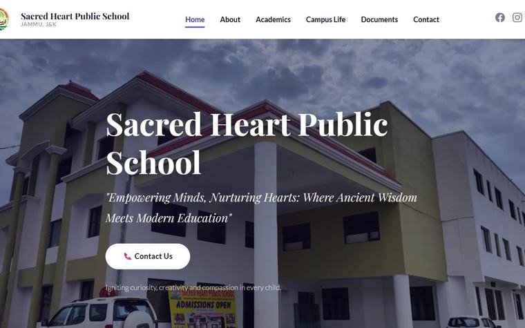 Homepage of Sacred Heart Public School